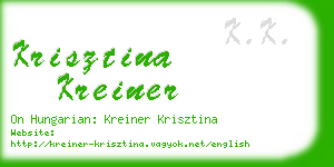 krisztina kreiner business card